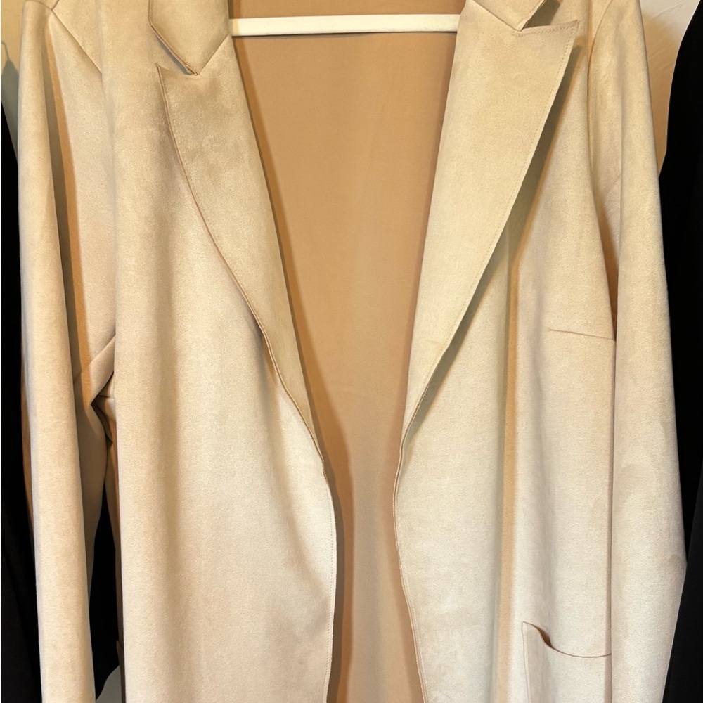 Elegant Faux Suede Women's Blazer